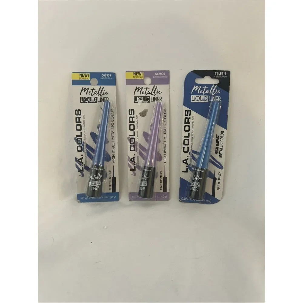 L.A. Colors Metallic Liquid Eyeliner Lavender & Blue Lot Of 3 New in Box‎